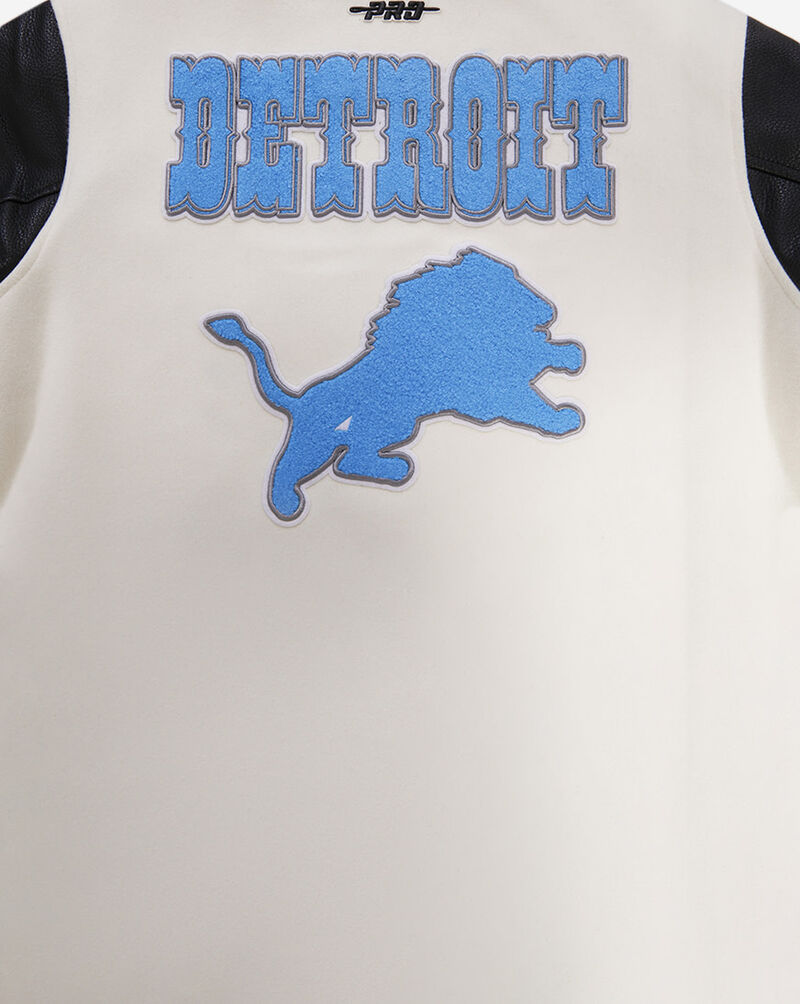 PRO STANDARD Detroit Lions Retro Classic Rib Wool Varsity Jacket FDLH410325-EBK cream 2