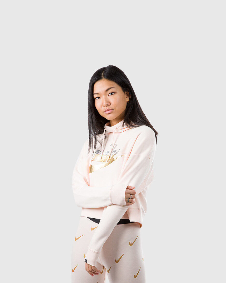 Nike rally metallic clash crop hoodie clearance