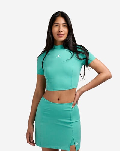 Short-Sleeve Knit Crop Top