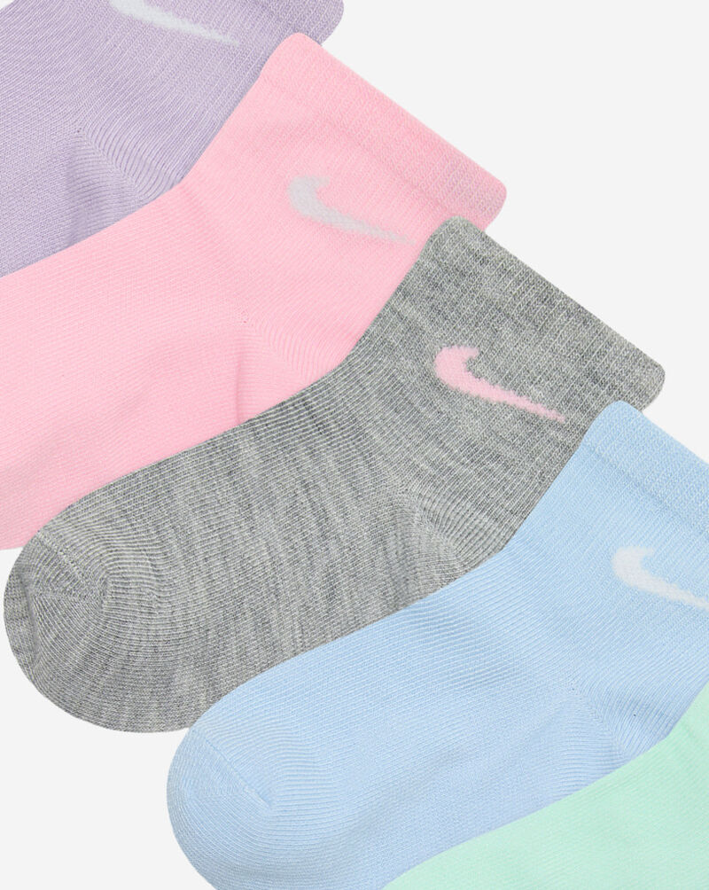 Nike Little Kids' 6Pk Metallic Swoosh Quarter Socks UN0357-P6I Multi 2