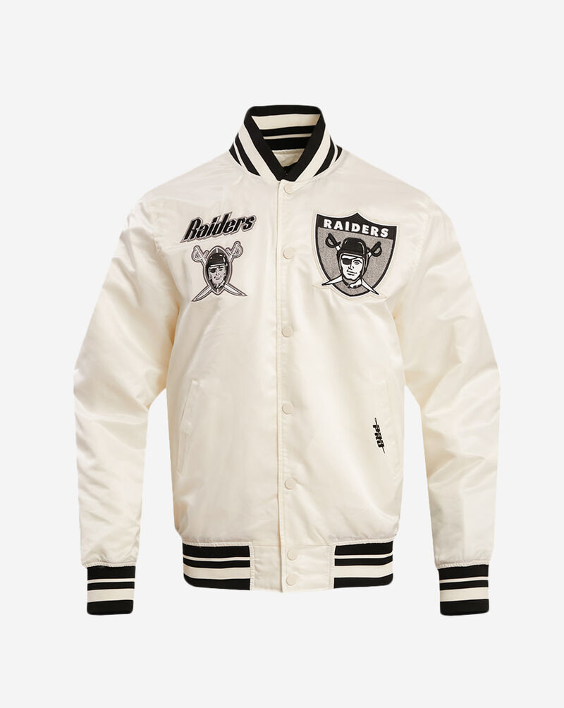 PRO STANDARD Las Vegas Raiders Retro Classic Rib Satin Jacket FOR643570-EBK cream 1