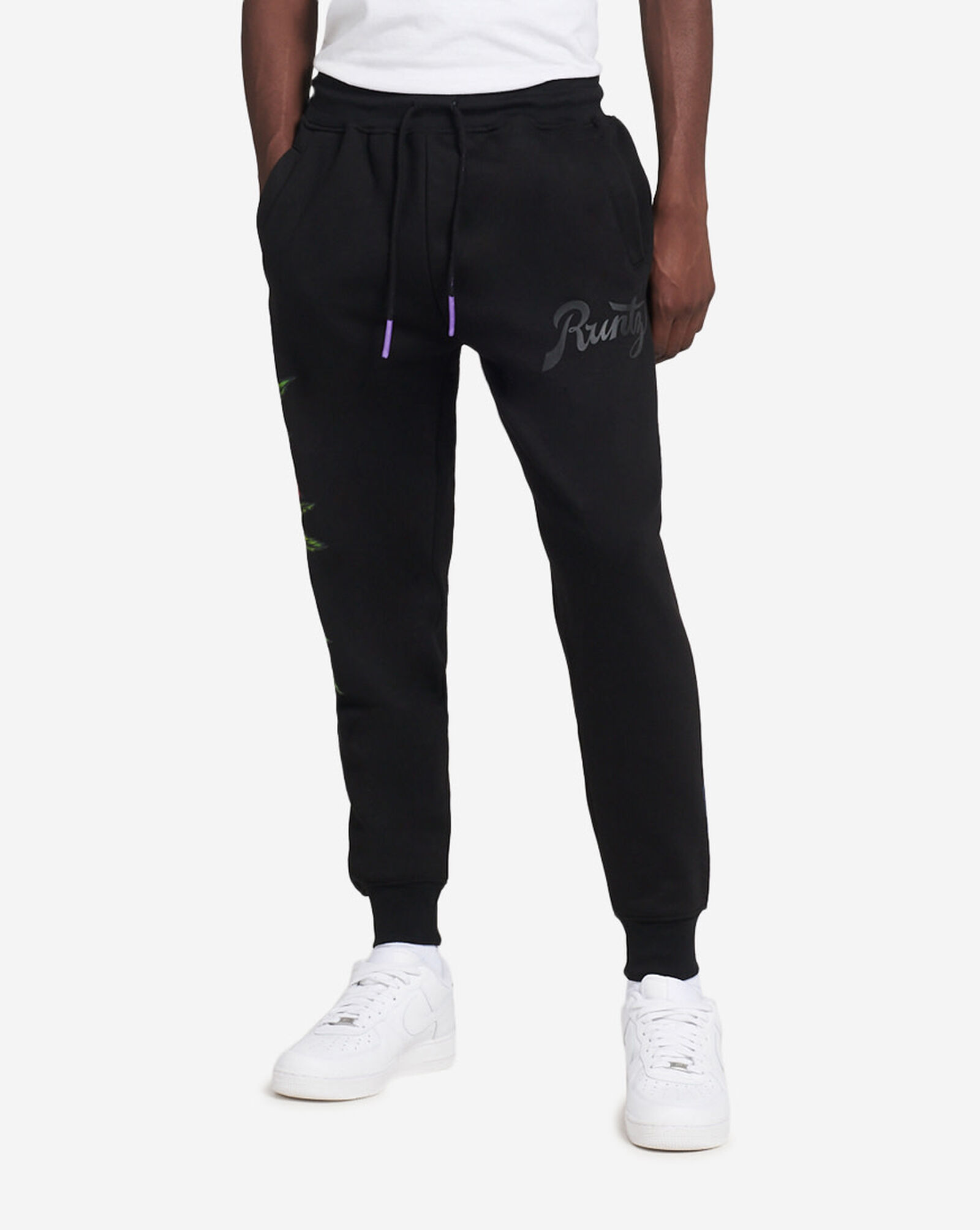 black floral jogger pants ::: plus /xl