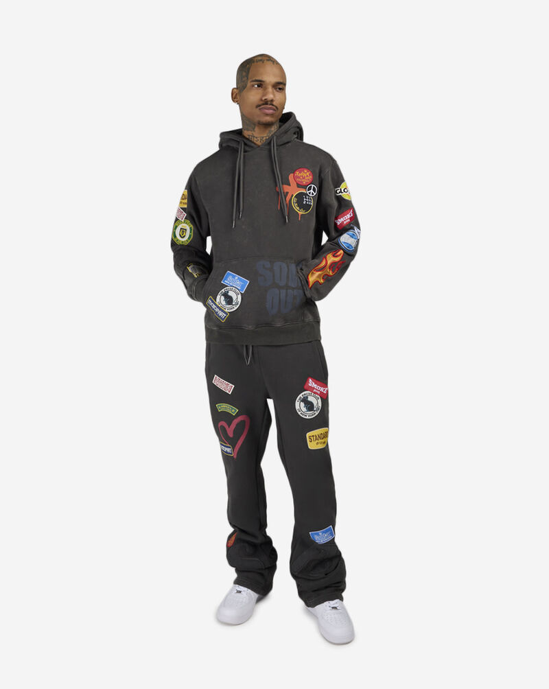 Smoke Rise Multi Embroidery Patch Hoodie  FO24159SN-GRA Grey 4