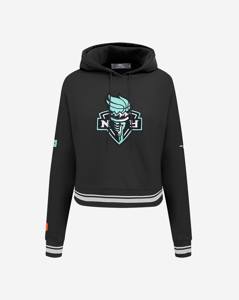PRO STANDARD New York Liberty Retro Classic Cropped Pullover Hoodie  WNLC70026-BLK Black 1