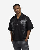 Smoke Rise Oversized Cropped Eagle Print Woven Top WH25292SN-BLK Black 1