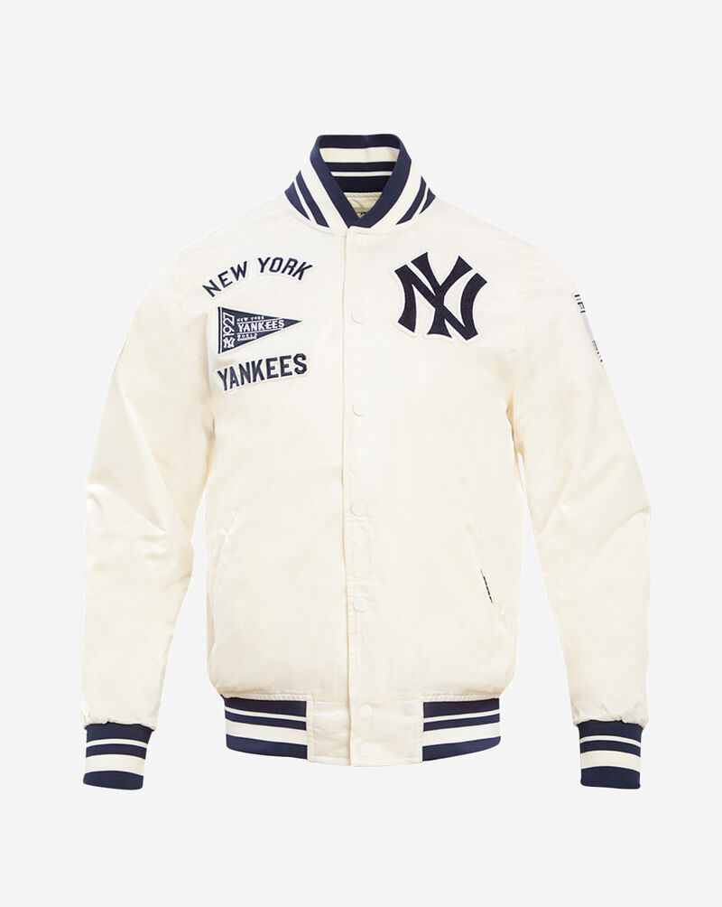 PRO STANDARD New York Yankees Retro Classic Rib Satin Jacket
 LNY635135-EMN cream 1