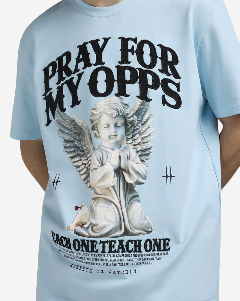 STREETZ IS WATCHIN Pray For My Opps Tee SIW1008-BLU Blue 3