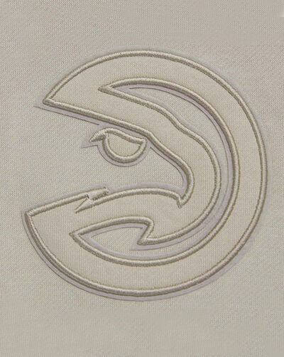 Atlanta Hawks Neutral Drop Shoulder Fleece Pull Over Hoodie