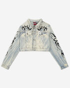 Smoke Rise Flocked Thorn Heart Denim Jacket RJJ26S401SN-SEVILLEBLUE Blue 1