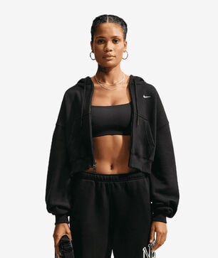 Studio Fleece Medium Weight Oversized Full-Zip Cropped Hoodie