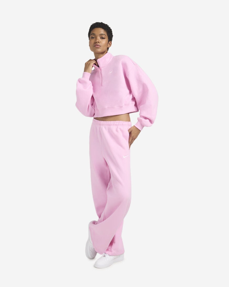 Shop Nike Studio Fleece Medium Weight Oversized 1/4-Zip Cropped