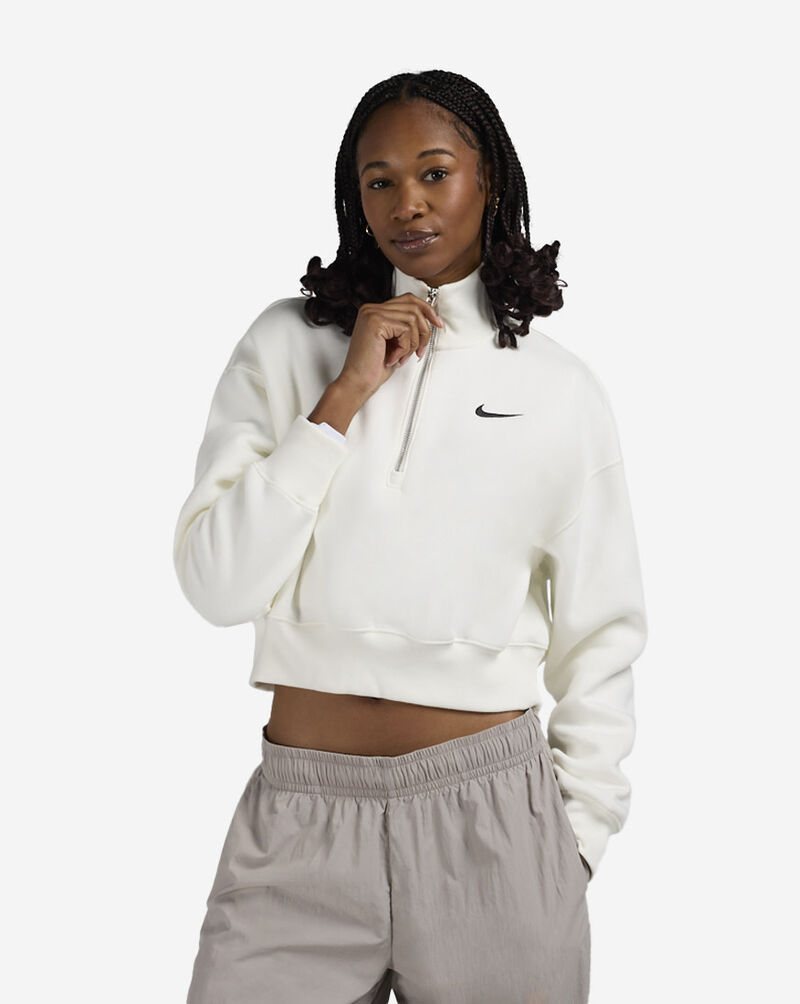 Nike NSW Phoenix Fleece 1/4-Zip Cropped Sweatshirt DQ5767-133 White 1