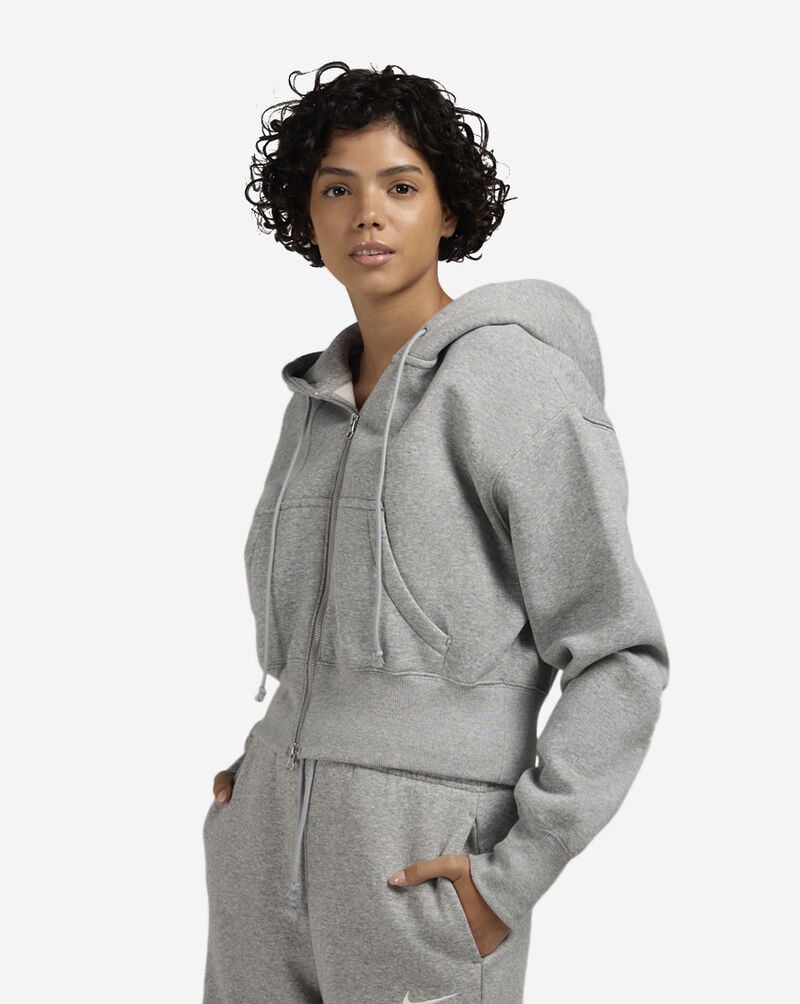 Nike NSW Fleece Loose Full-Zip Cropped Hoodie HV2426-063 Grey 1