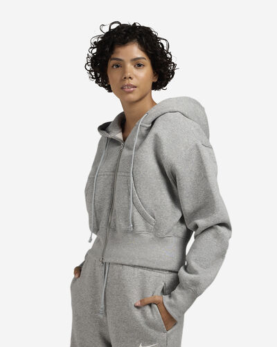NSW Fleece Loose Full-Zip Cropped Hoodie