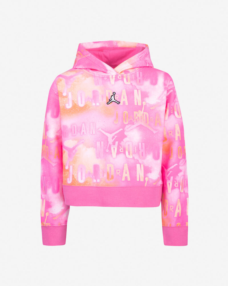 Shop Jordan Girls' Essentials AOP Boxy Pullover Hoodie 45B714GAA7 pink