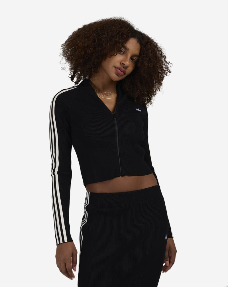 adidas Adicolor 3-Stripes Slim Knit Track Top JY2597 Black 1