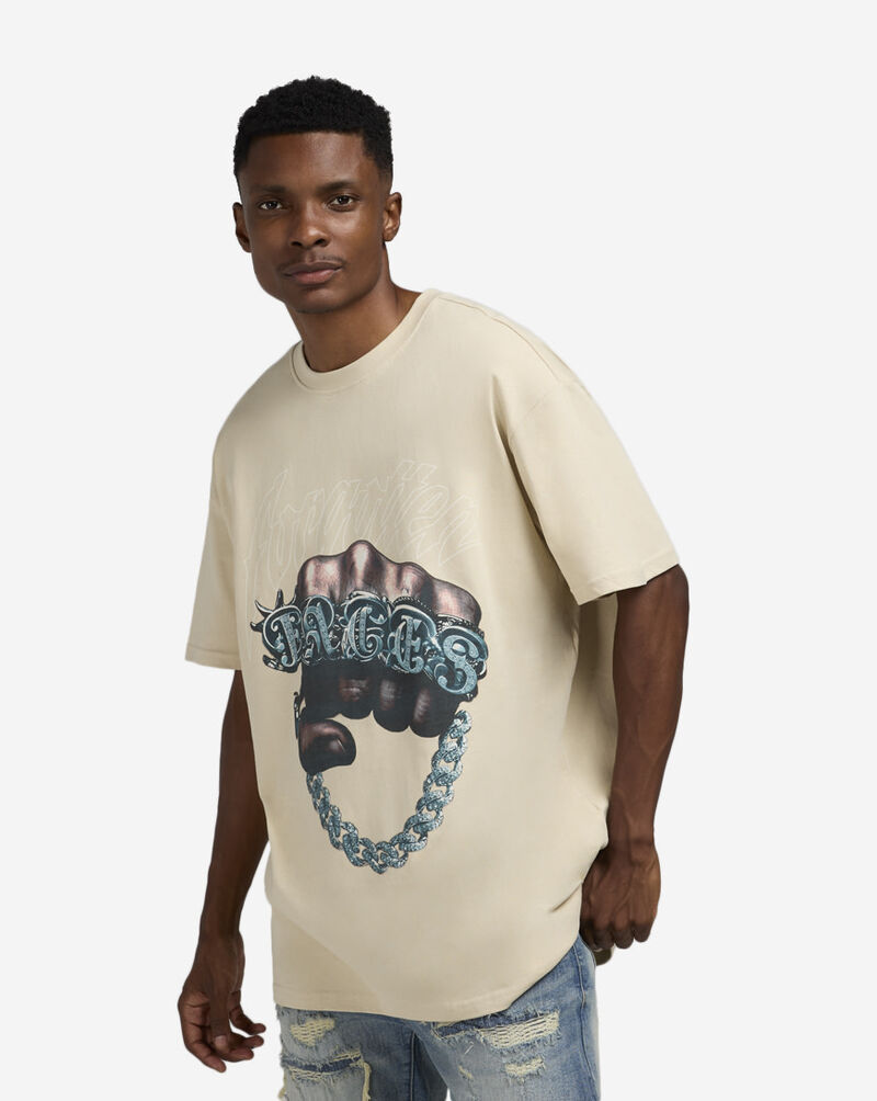 Forgotten Faces Fist Bump Tee FOFUS122-00208 Beige 1