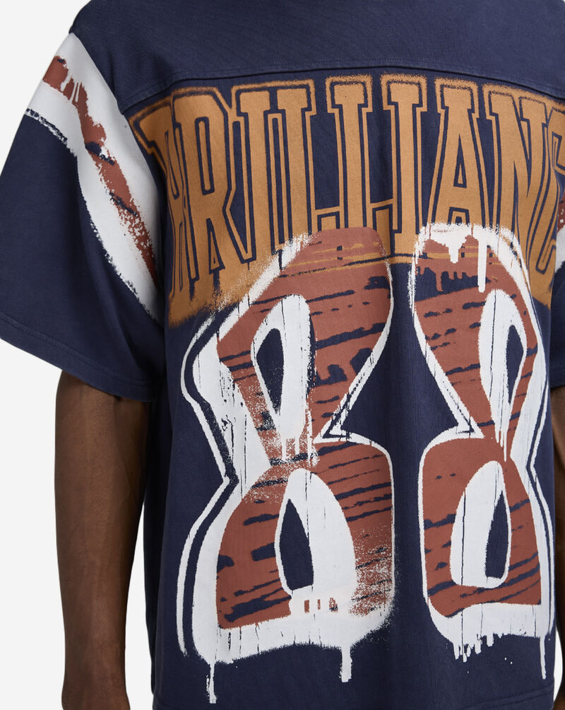 Smoke Rise Victory Flocking Crop Tee KT25578SN-PEA Blue 3