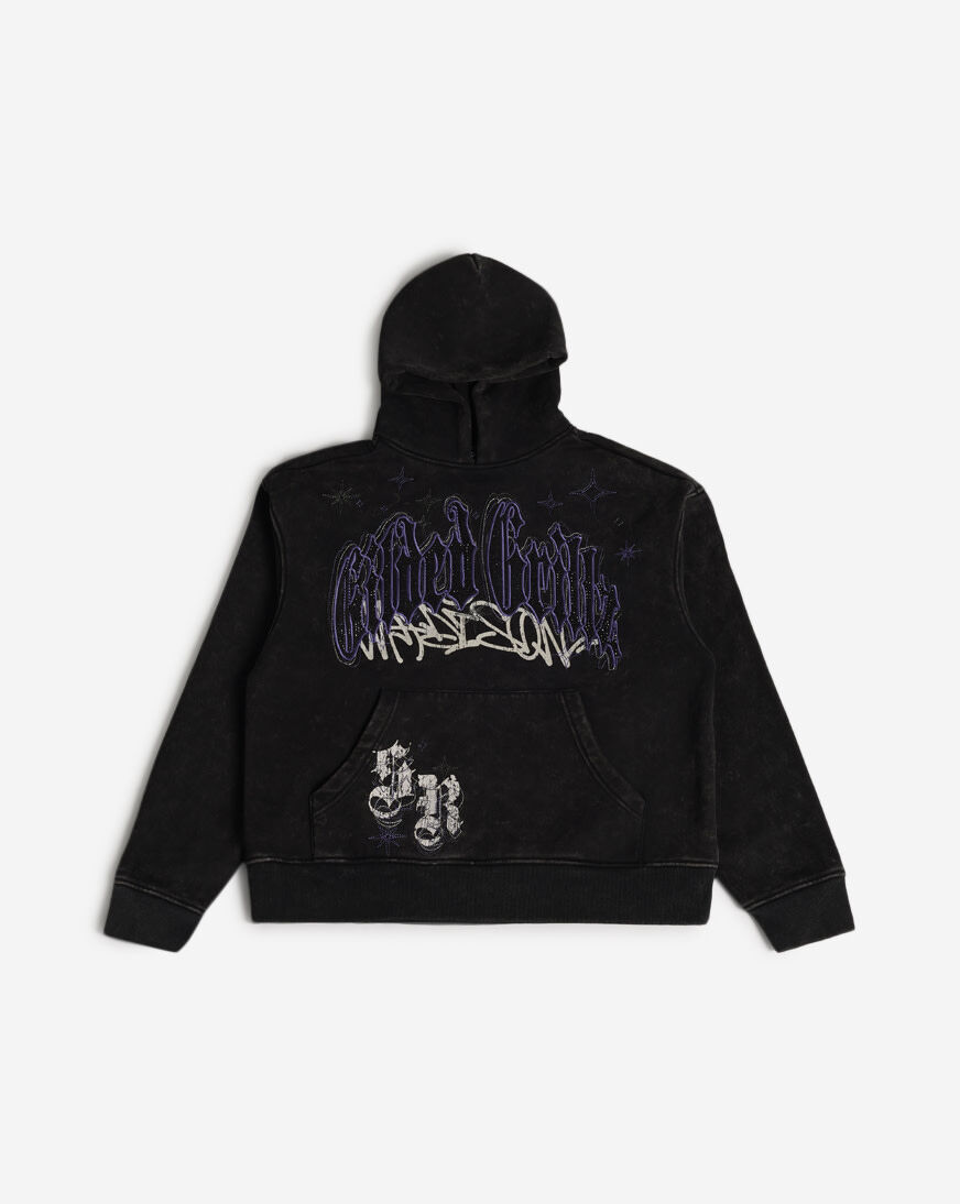 Shop Smoke Rise Rhinestone Dystopia Hoodie FO24655SN-VIO purple