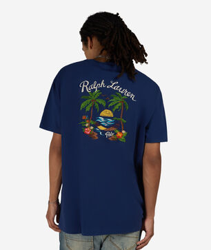 Novelty Tropical Embroidery Graphic Tee