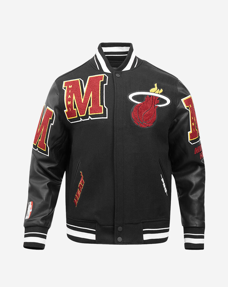 PRO STANDARD Miami Heat Mash Up Rib Wool Varsity Jacket BMH6515732-BLK Black 1
