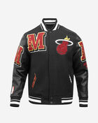 PRO STANDARD Miami Heat Mash Up Rib Wool Varsity Jacket BMH6515732-BLK Black 1