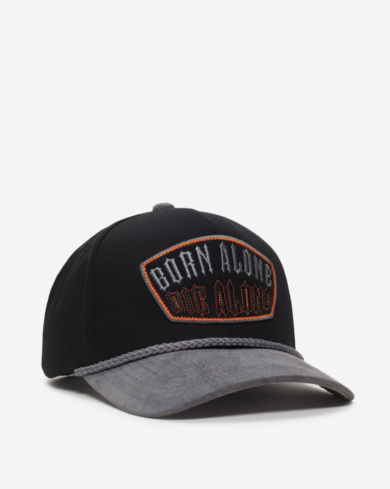 Field Grade Born Alone Twill Suede Trucker Hat 1005045 Black 1
