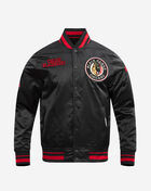 PRO STANDARD Chicago Blackhawks Retro Classic Rib Satin Jacket HCB667541-BRK Black 1