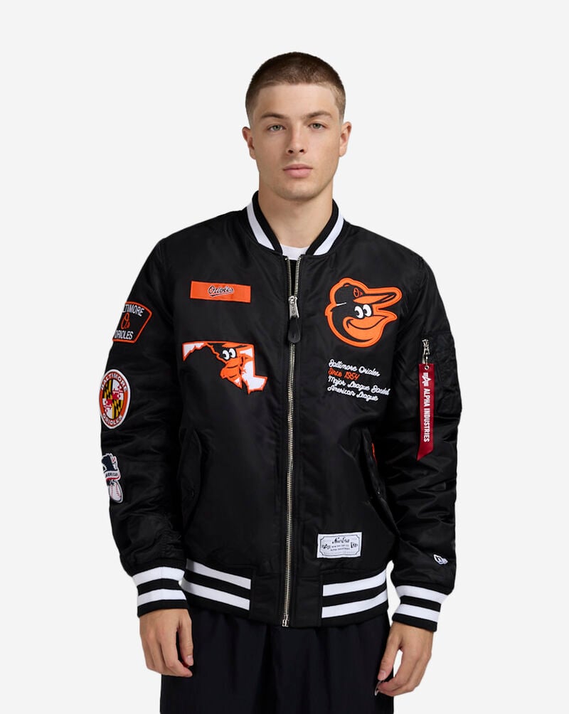 New Era Alpha Industries Baltimore Orioles Bomber Jacket 60684130 Black 1
