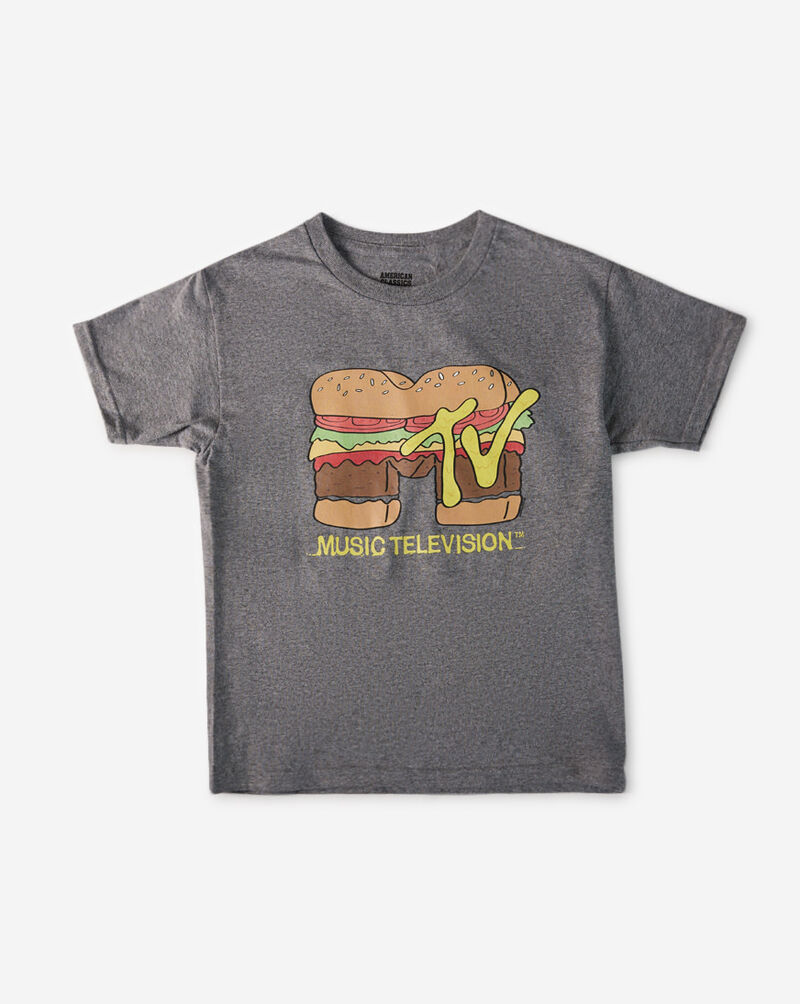 Graphic Tees MTV Burger Tee MTV521 Grey 1