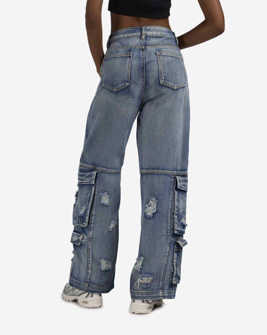 Shop American Bazi 4Pkt Grinding Distressed Denim Jeans RJH-10434