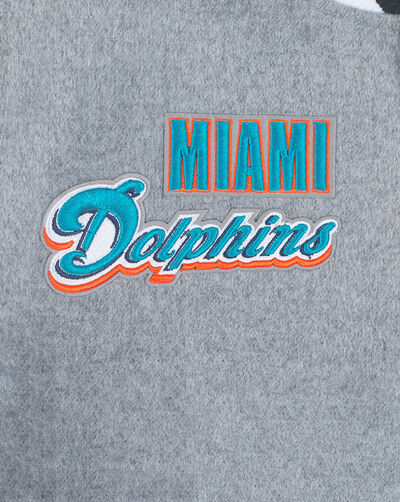 Miami Dolphins Retro Classic Rib Wool Varsity Jacket