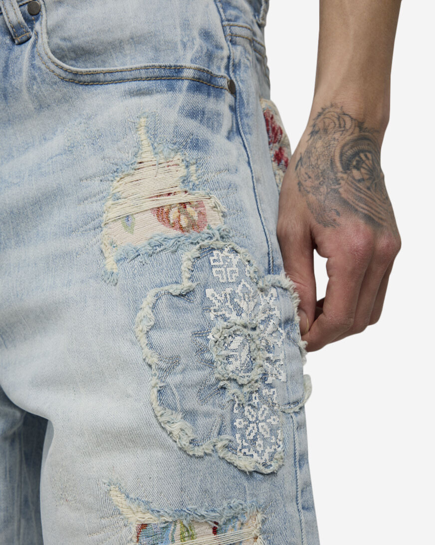 Shop Smoke Rise Tapestry Fashion Skater Jean Shorts
