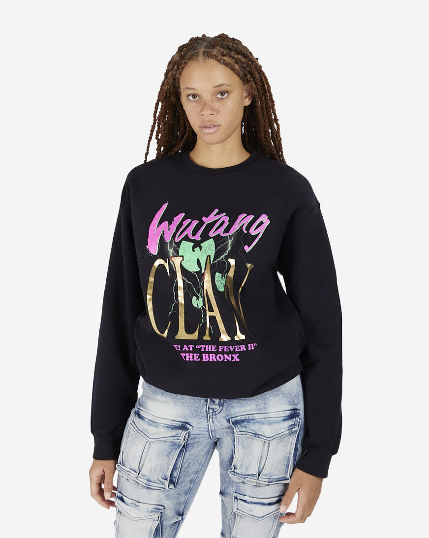 Shop Graphic Hoodie Wu Tang Foil Fleece Crew WTC126087 black SNIPES USA