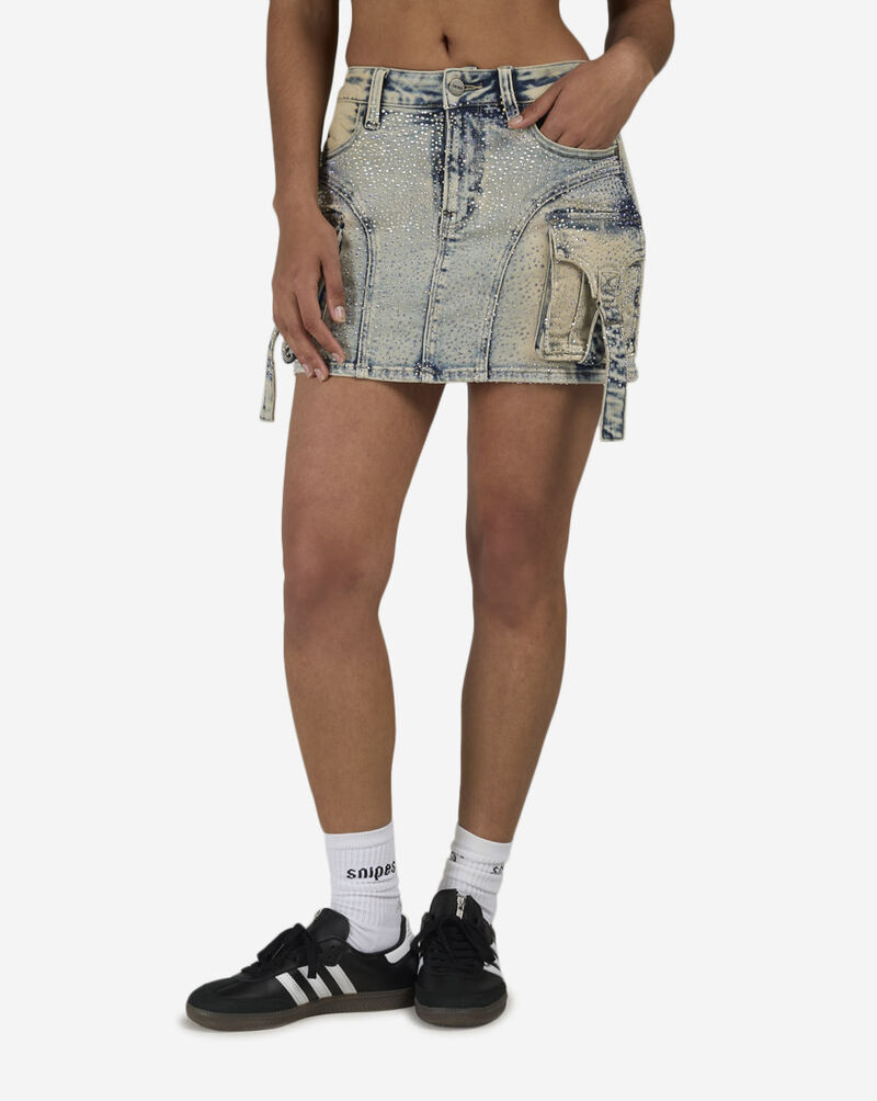 Smoke Rise Cargo Rhinestone Mini Skirt RJK26S484SN-HAYDENBLUE Blue 1