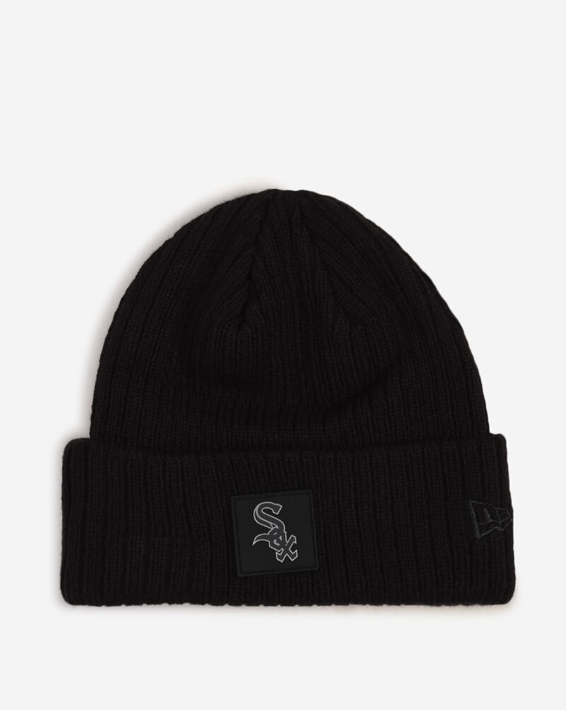 New Era Chicago White Sox Rubberized Knit Beanie 60833853 Black 1