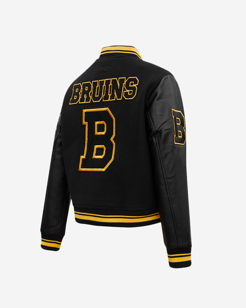 PRO STANDARD Boston Bruins Retro Classic Rib Wool Varsity Jacket HBBH67272-BYE Black 3
