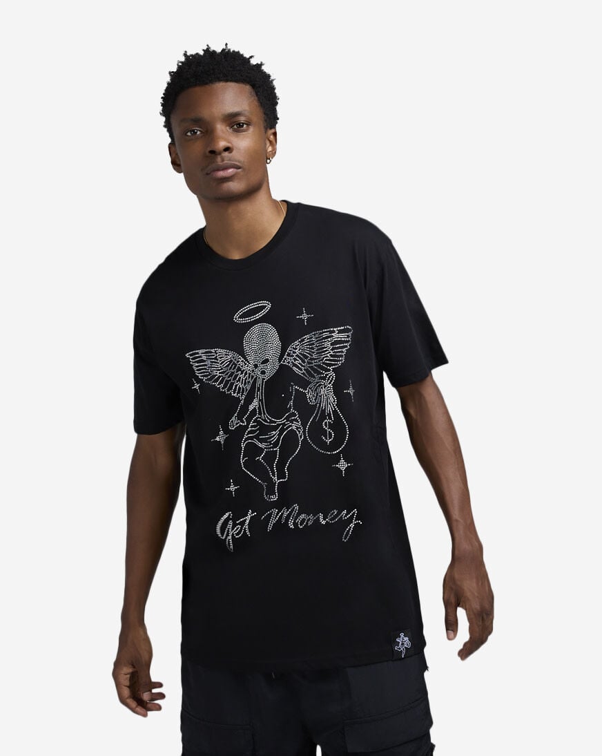 Shop Hasta Muerte Stars Get Money Tee HMANGLSTNE-BLK black