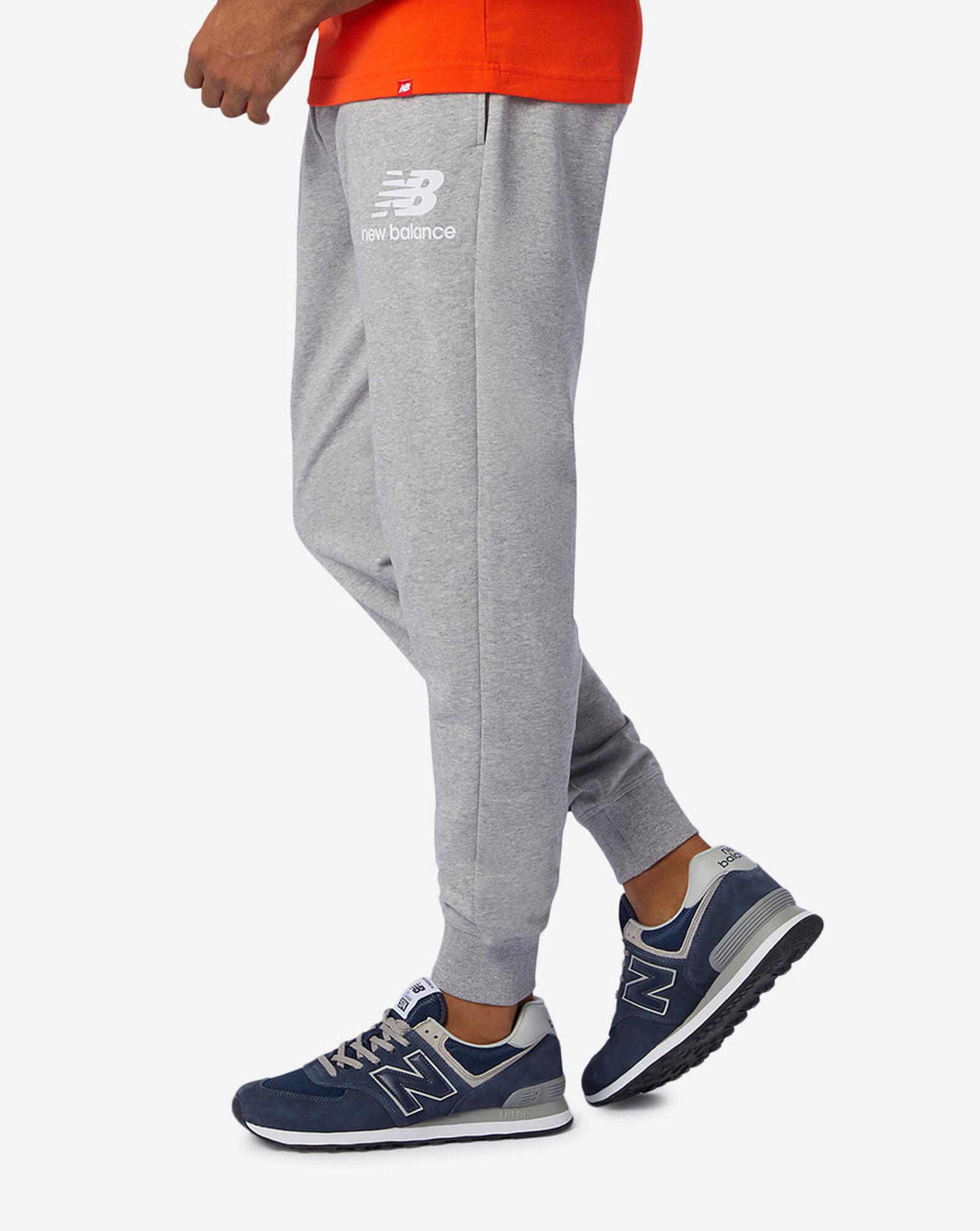 Shop New Balance Essential Stacked Logo Sweatpants MP03558-AG grey | SNIPES  USA