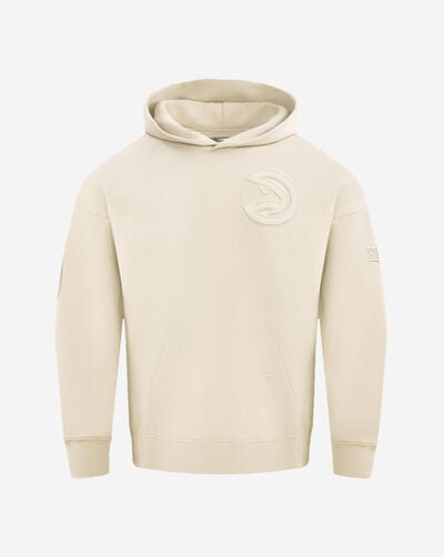 Atlanta Hawks Neutral Drop Shoulder Fleece Pull Over Hoodie