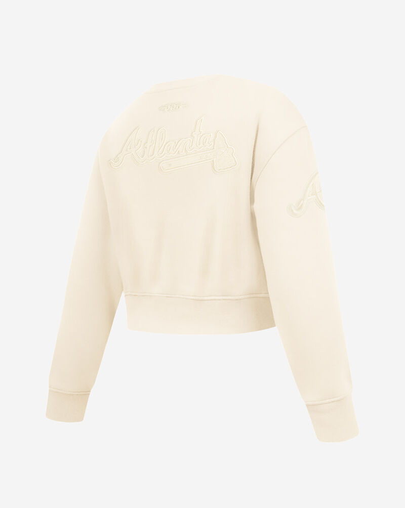 PRO STANDARD Big Girls' Atlanta Braves Neutral Fleece Crewneck LABBC314991-EGG cream 2
