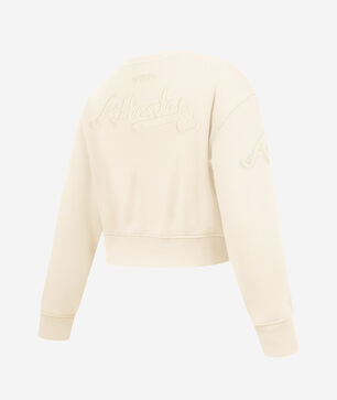 Big Girls' Atlanta Braves Neutral Fleece Crewneck