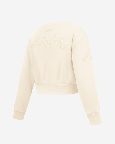 Big Girls' Atlanta Braves Neutral Fleece Crewneck