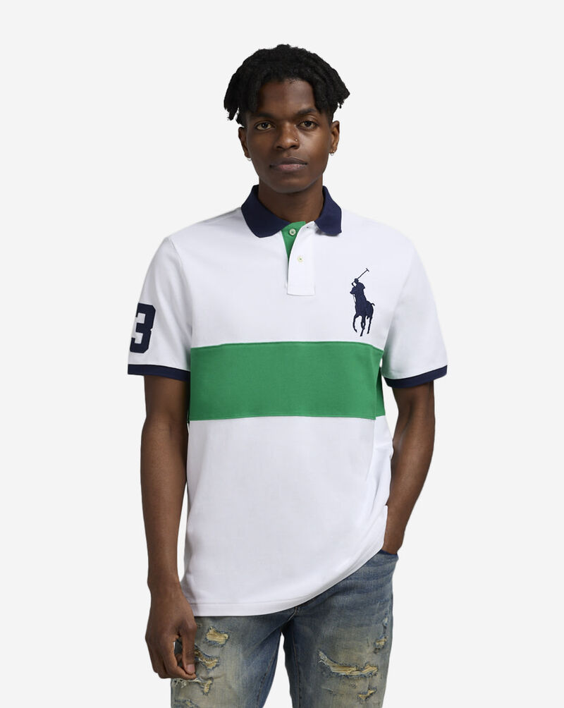 Polo Ralph Lauren Custom Slim Fit Big Pony Mesh Polo Shirt 710861151007-GRN White 1