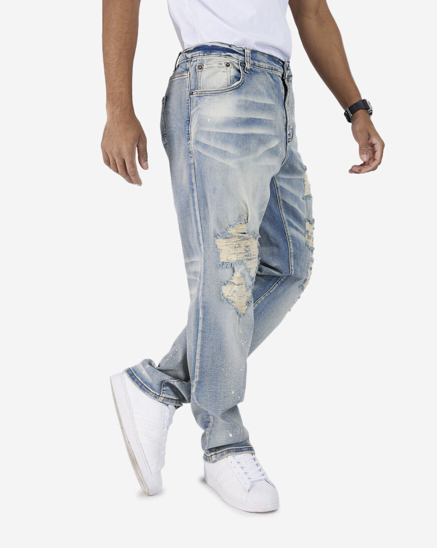 Shop PNA Rip and Repair 5 Pocket Straight Jeans DECWB406-LT