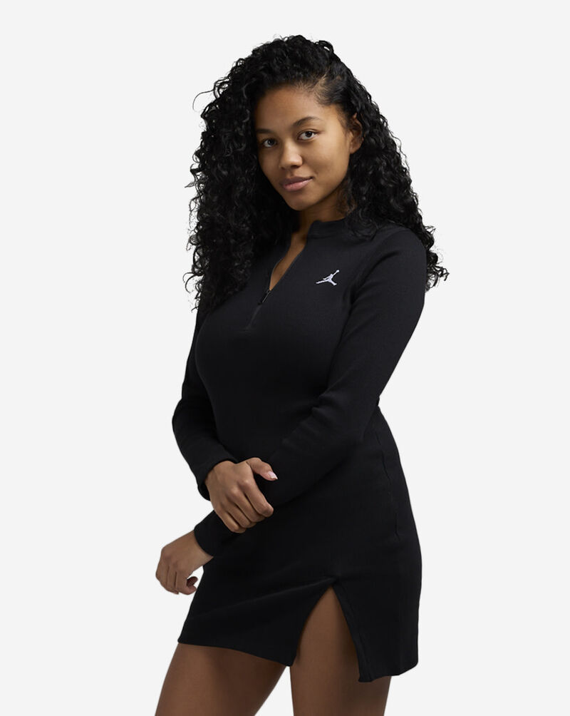 1/2-Zip Long-Sleeve Knit Dress