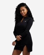 1/2-Zip Long-Sleeve Knit Dress