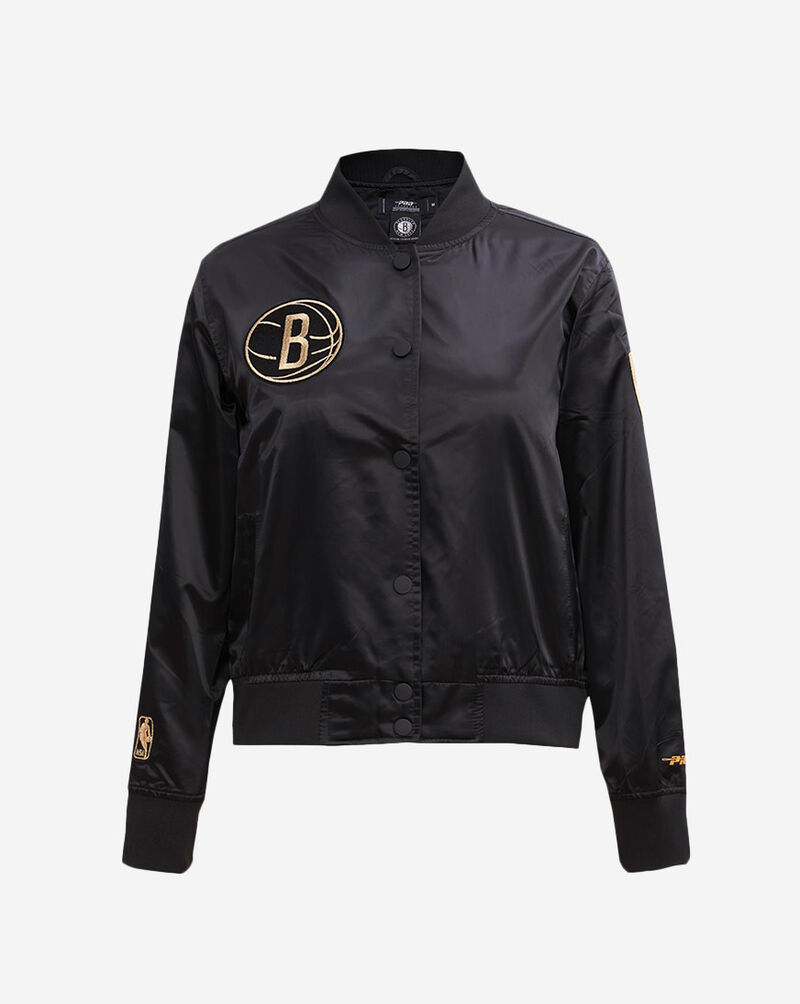 PRO STANDARD Brooklyn Nets Holiday Glam Satin Jacket BBNU59337-BLK Black 1
