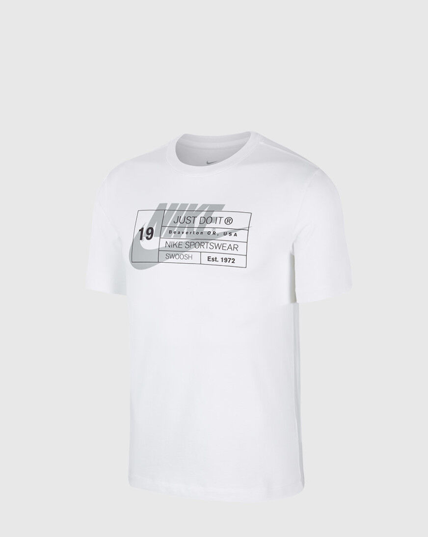 gray and white nike shirt