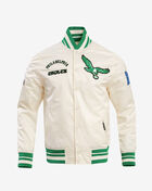 PRO STANDARD Philadelphia Eagles Retro Classic Rib Satin Jacket FPE643527-EKG cream 1